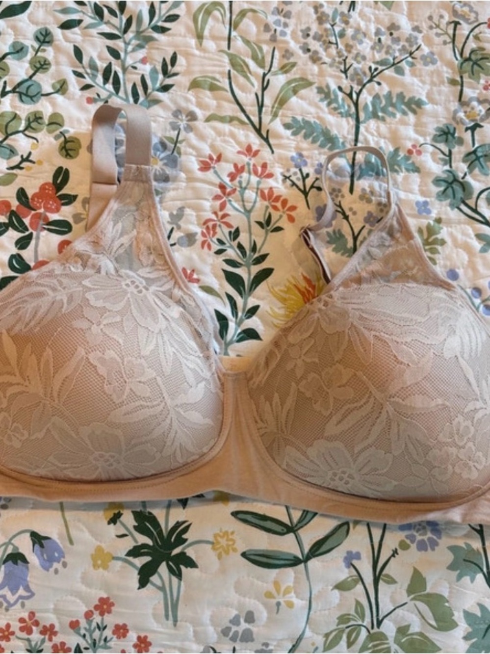 Bali Nude Floral Lace Underwire Bra